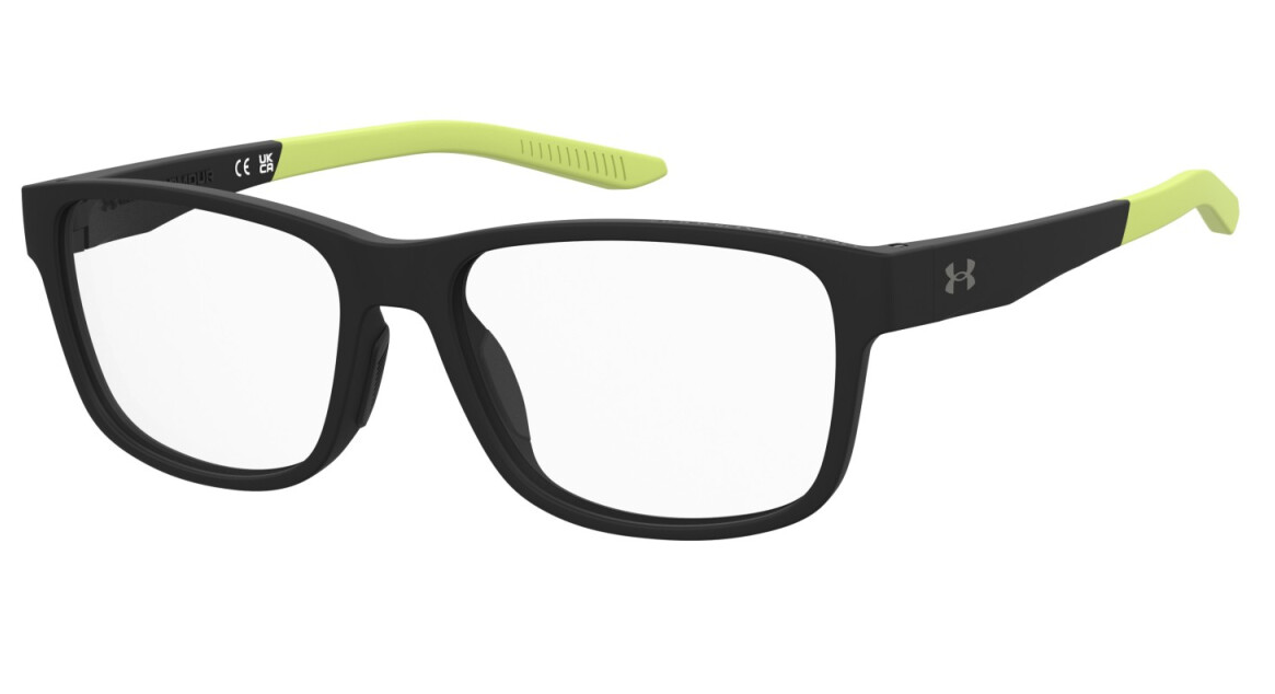 Under Armour UA 5080 3OL Matte Black Green Rectangular Men's Eyeglasses