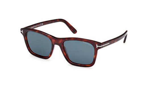 Tom Ford BARRON FT1179 54V Red Havana/Blue Square Men's Sunglasses