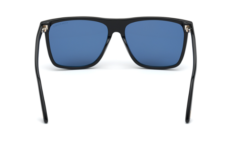 Tom Ford Fletcher FT0832 01V Shiny Black/Blue Black Square Men's Sunglasses