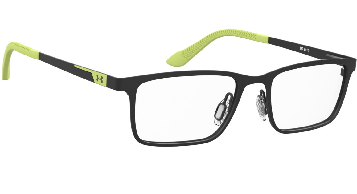 Under Armour UA 9015 30L Matte Black Green Rectangular Junior Boy's Eyeglasses