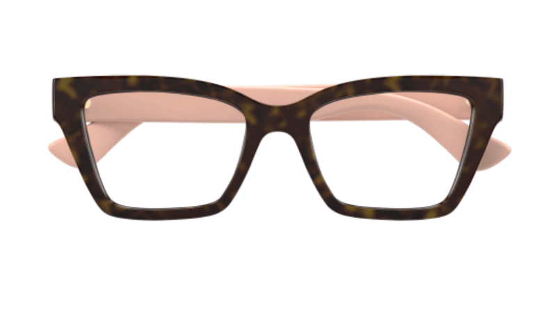 Gucci GG1715O 005 Havana/Pink Rectangle Women's Eyeglasses