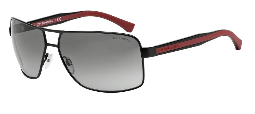 Emporio Armani EA 2001 3001/11 Black-Red/Black Rectangle Men's Sunglasses