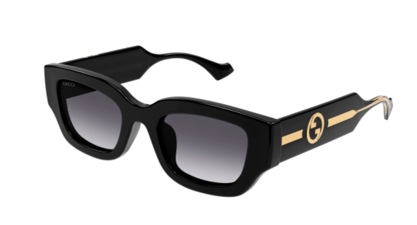 Gucci GG1558SK 001 Black/Grey Gradient Oversized Cat Eye Women's Sunglasses