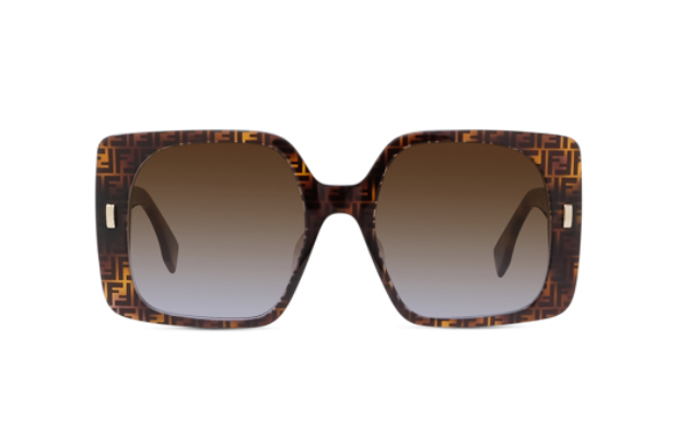 Fendi FIRST FE40036U 55F Havana/Brown Gradient Square Women's Sunglasses