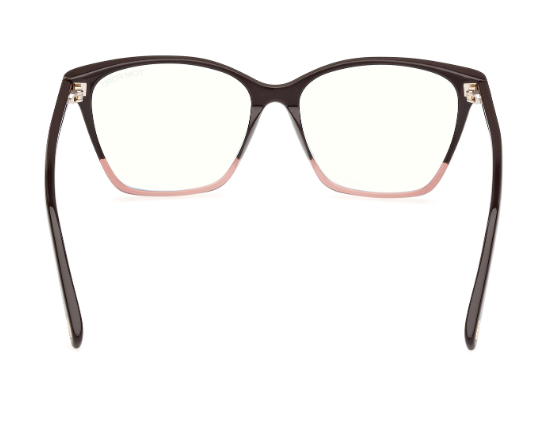 Tom Ford FT5949-B 050 Brown Pink Gradient/Blue Block Lenses Cat-Eye Eyeglasses