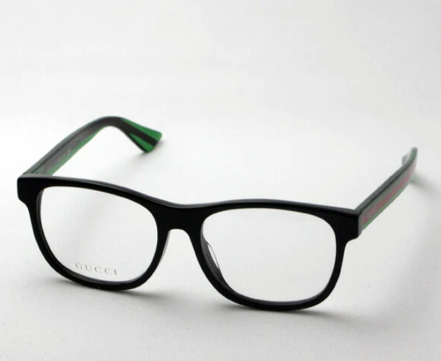 Gucci GG0004OA 002 Black Green/Red Rectangle Men's Eyeglasses