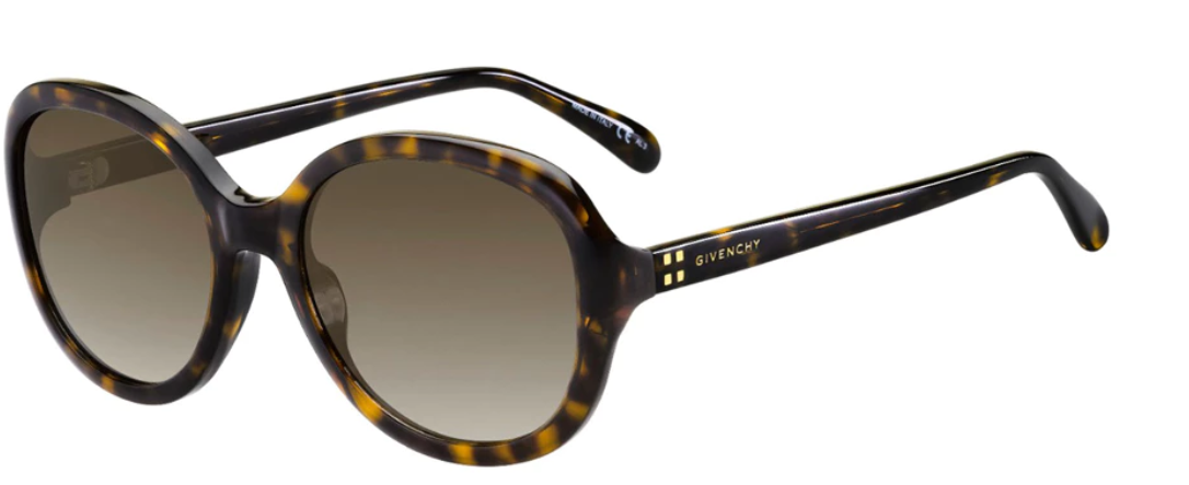 Givenchy GV 7124/S YWP/HA Havana/Brown Oval Women's Sunglasses