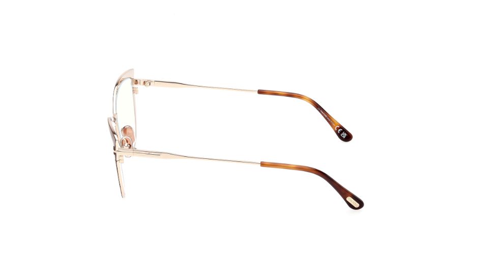 Tom Ford FT5877 046 Matte Light Brown/Blue Block Cat Eye Women's Eyeglasses