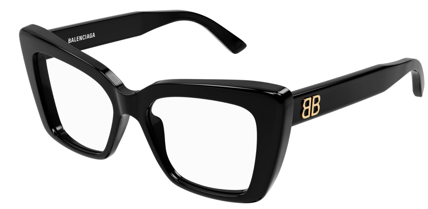 Balenciaga BB0297O 001 Black Oversized Square Women's Eyeglasses