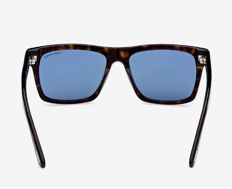 Tom Ford FT0906 52V Dark Havana/Blue Square Men's Sunglasses