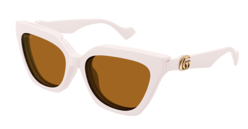 Gucci GG1542S 003 Ivory/Transparent Soft Cat Eye Women's Sunglasses