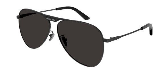 Balenciaga BB0244S 001 Grey Oval Unisex Sunglasses