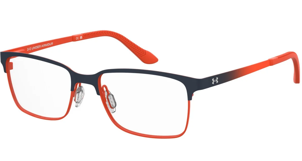 Under Armour UA 9016 RTC Blue Orange Rectangular Junior Boy's Eyeglasses