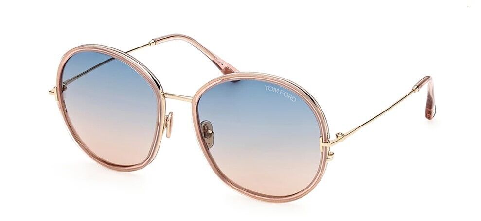 Tom Ford FT0946 Hunter-02 72W  Pink/Blue Gradient Round Women's Sunglasses