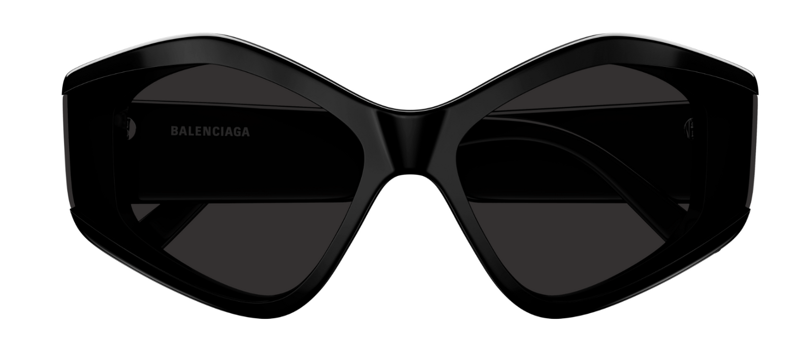 Balenciaga BB0302S-001 Black/Grey Cat Eye Oversized Women's Sunglasses