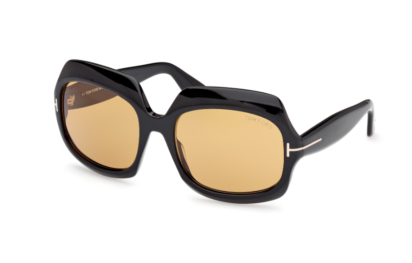 Tom Ford REN FT1155 01E Shiny Black/Black Square Women's Sunglasses