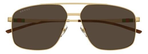 Gucci GG1676S 002 Gold/Brown Square Men's Sunglasses