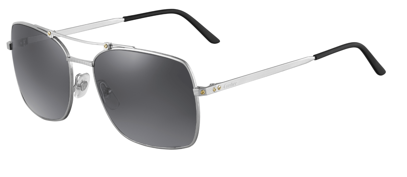 Cartier CT0084S-002 Silver/Silver Square Men's Sunglasses