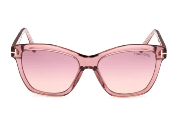 Tom Ford FT1087 Lucia 72Z Shiny Light Pink/Violet Gradient Square Sunglasses