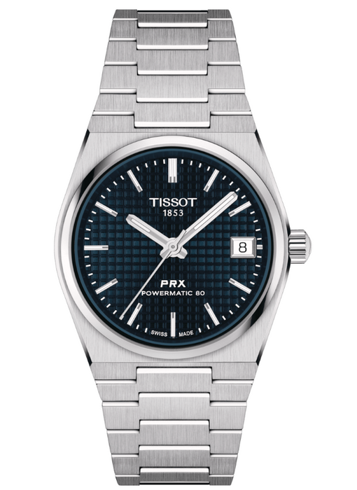 Tissot PRX Powermatic 80 35mm Blue Dial Grey Strap Women's Watch T1372071104100