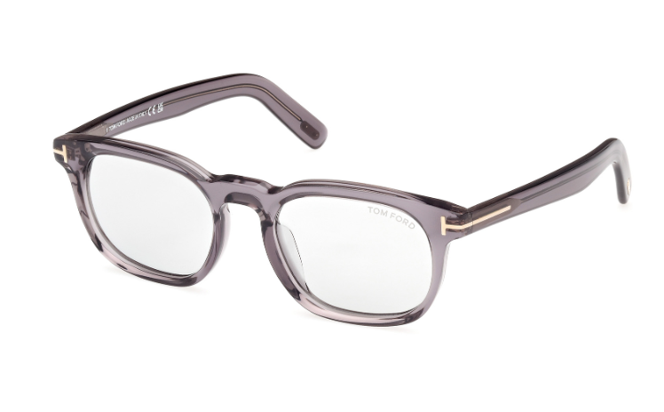 Tom Ford FT1122-D 01A Shiny Grey/Smoke  Square Men's Sunglasses