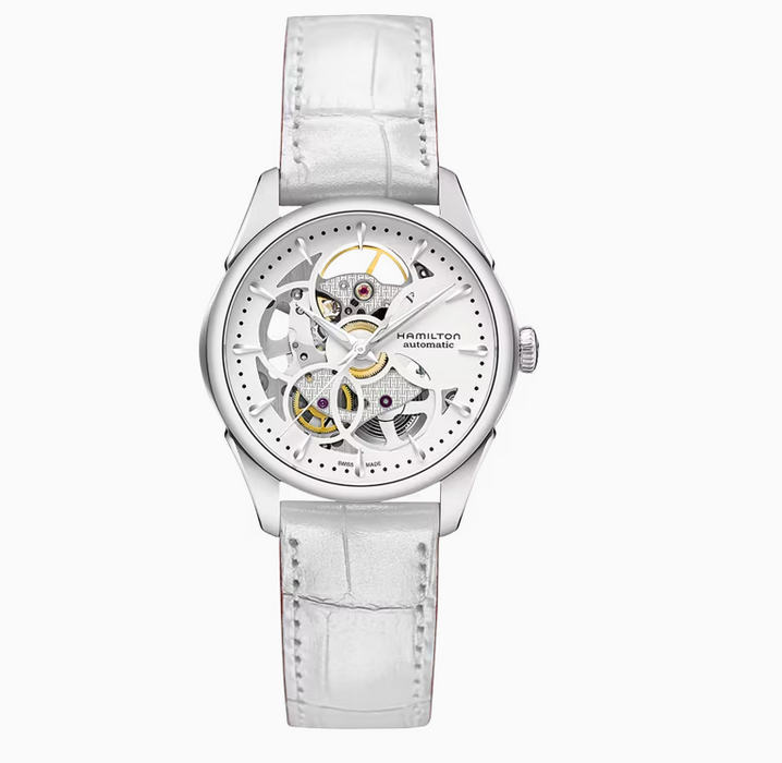 Hamilton Jazzmaster Open Heart White Dial Leather Women's Watch H32215890