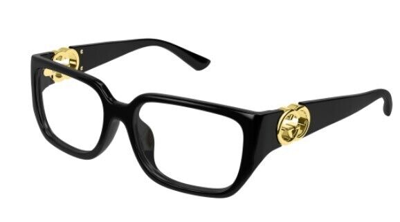 Gucci GG1694OA 001 Black Rectangular Women's Eyeglasses