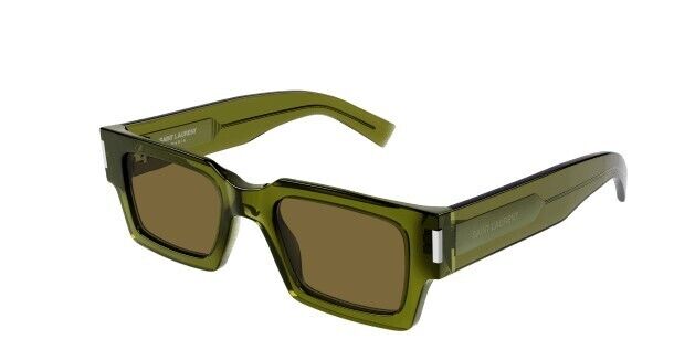 Saint Laurent SL 572 005 Green/Brown Square Unisex Sunglasses