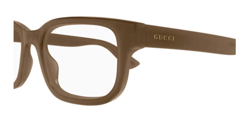 Gucci GG1584O 004 Brown Rectangular Men's Eyeglasses