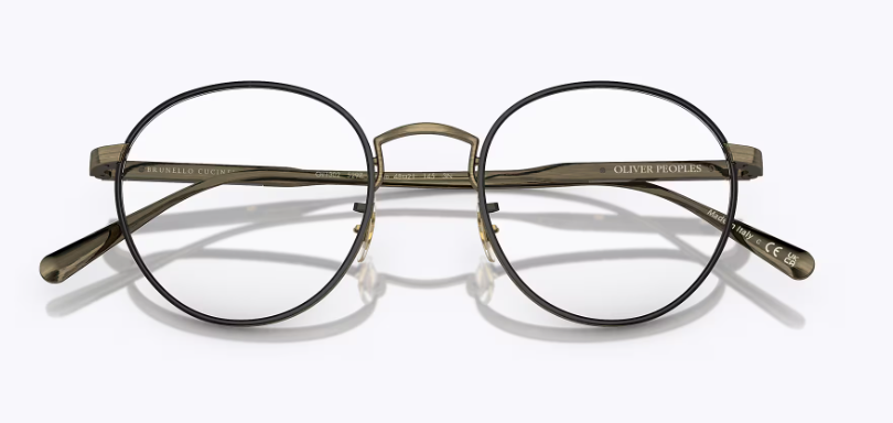 Oliver Peoples Artemi OV1302 5297 Antique Gold/Green 48mm Eyeglasses with Clipon