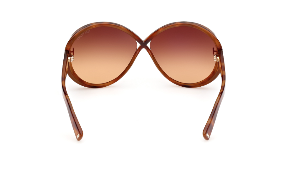 Tom Ford EDIE-02 FT1116 53F Blonde Havana/Brown Oval Women's Sunglasses