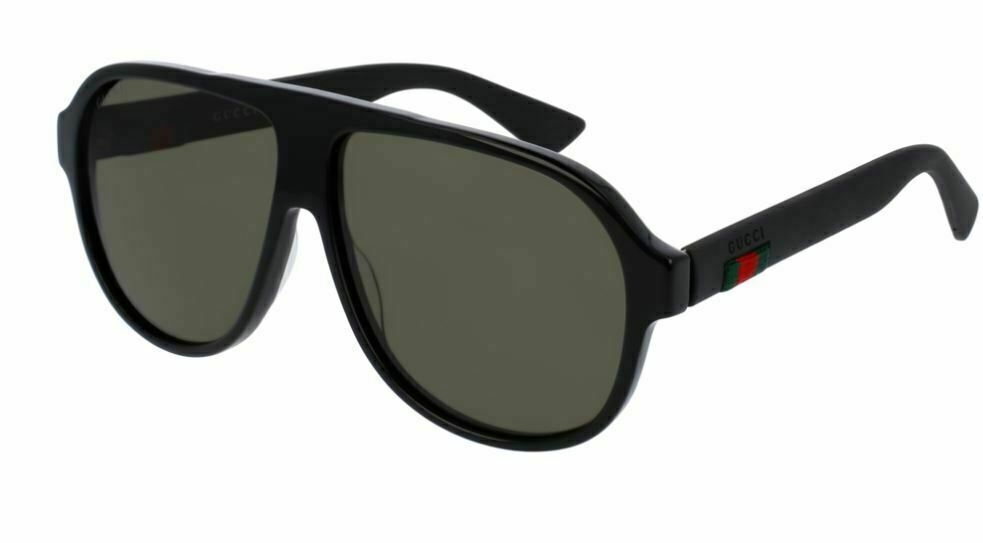 Gucci GG 0009 S 001 Black/Green men's Sport  Sunglasses