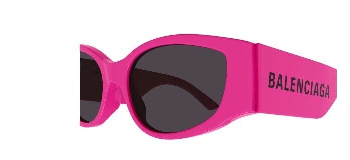 Balenciaga BB0258S 004 Fuchsia/Grey Oval Women's Sunglasses