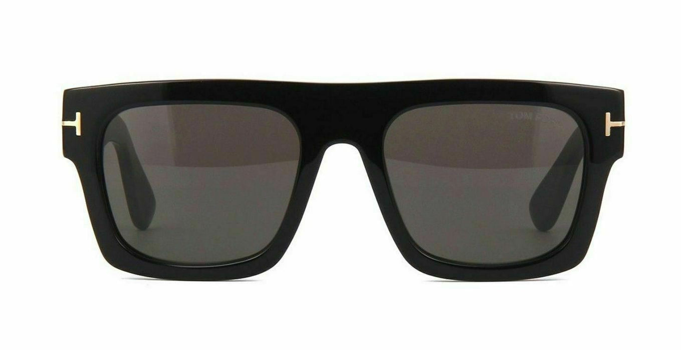 Tom Ford FT0711 Fausto 01A Shiny Black/Smoke Square  Men's Sunglasses