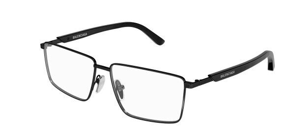 Balenciaga BB0247O 003 Grey-Black Rectangular Men's Eyeglasses