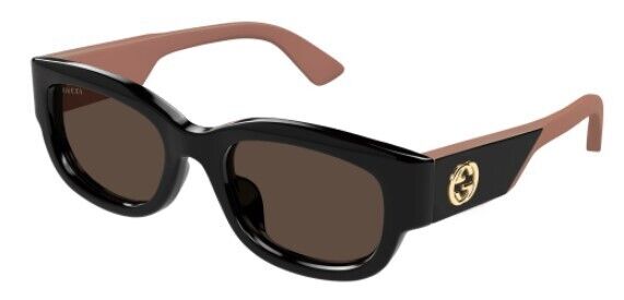 Gucci GG1667SK 004 Black/Brown Soft Cat-Eye Women's Sunglasses