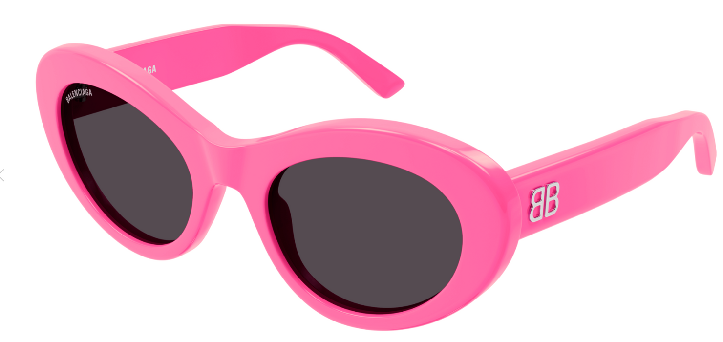 Balenciaga BB0294SK-004 Pink/Grey Oval Women's Sunglasses