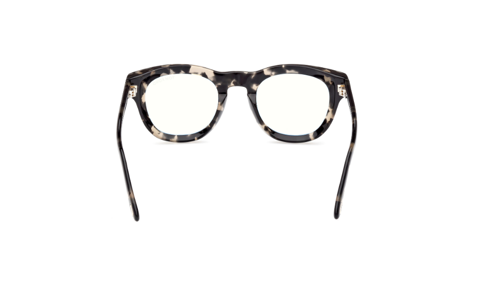 Tom Ford FT5873 005 Coloured Havana/Blue Block Square Men's Eyeglasses