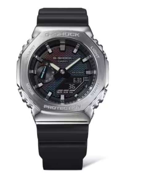 Casio G-Shock G-Steel 2100 Series Rainbow Dial/Black Men's Watch GM2100RW-1A