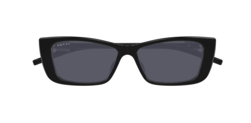 Gucci GG1681S 008 Black/Grey Rectangular Cat Eye Women's Sunglasses