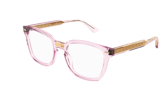 Gucci GG0184O 013 Pink/Gold Square Women's Eyeglasses