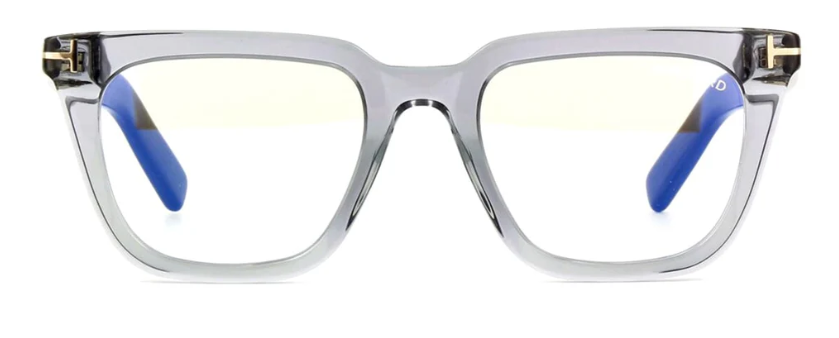 Tom Ford FT5963-B 020 Shiny Grey/Shiny Black Square Women's Eyeglasses