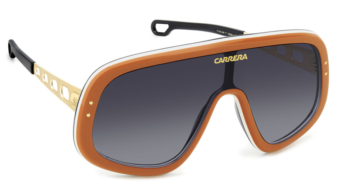 Carrera FLAGLAB 17 C3E 9O Orange Gold/Dark Grey Shaded Mask Men's Sunglasses