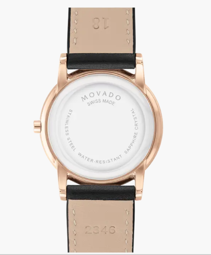 Movado Museum Classic Black/Rose Gold Dial Women's Watch 0607585