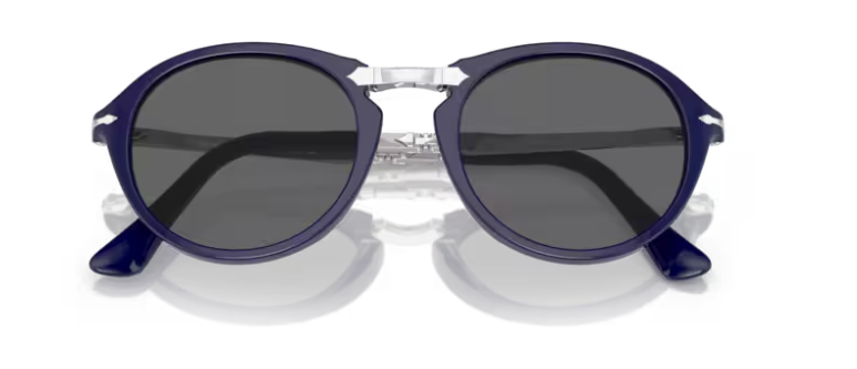 Persol OPO3237S 1144B1 Transparent Violet/Grey Round Men's Sunglasses