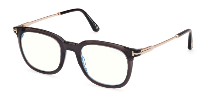 Tom Ford FT5904 005 Shiny Black / Shiny Pale Gold Square Men's Eyeglasses