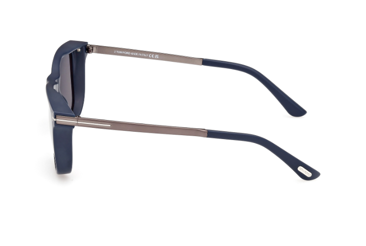TomFord SINATRA FT1104 Color 91C Matte Blue/Smoke Mirror Men's Square Sunglasses
