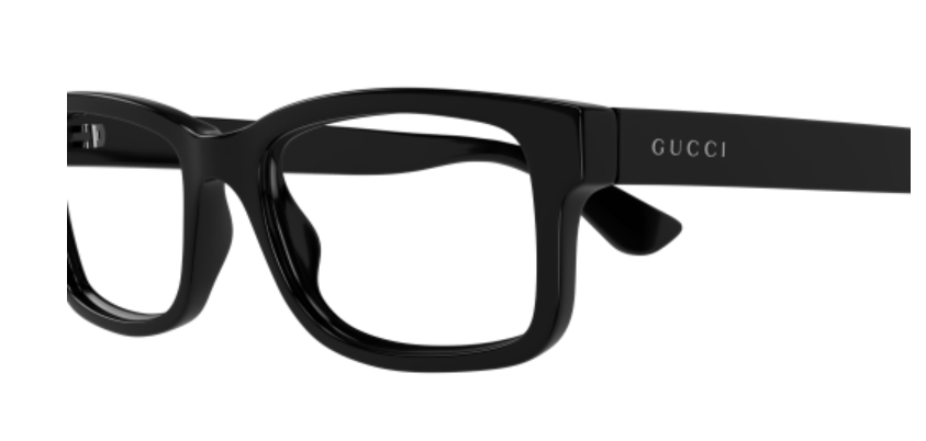 Gucci GG1717O 001 Black Rectangle Men's Eyeglasses