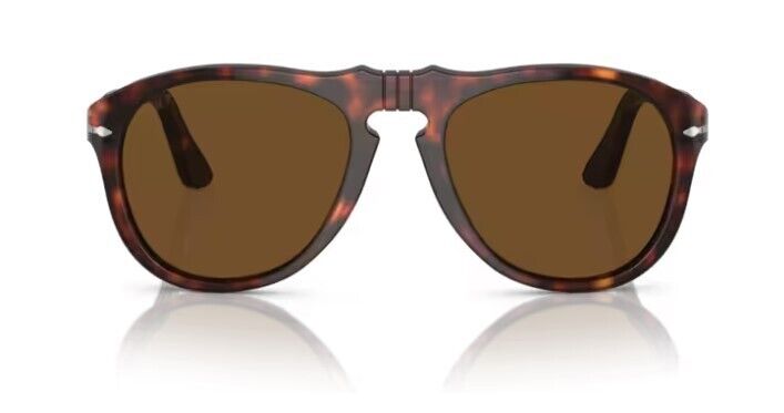 Persol 0PO0649 24/57 Havana/Brown Polarized Soft Square Men Sunglasses