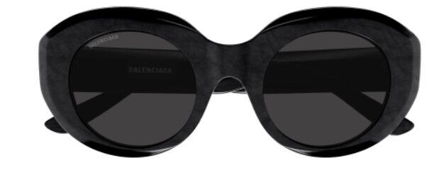 Balenciaga BB0235S-001 Black/Grey Round Women's Sunglasses